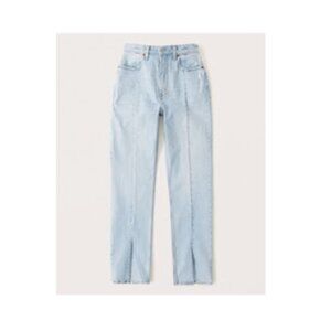ABERCROMBIE Curve Love Ultra High Rise 90s Straight Jean, Front Vent Hem, sz. 32